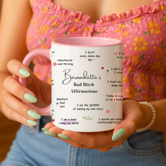 Personalised Bad B*tch Affirmations Mug. Swear Affirmations