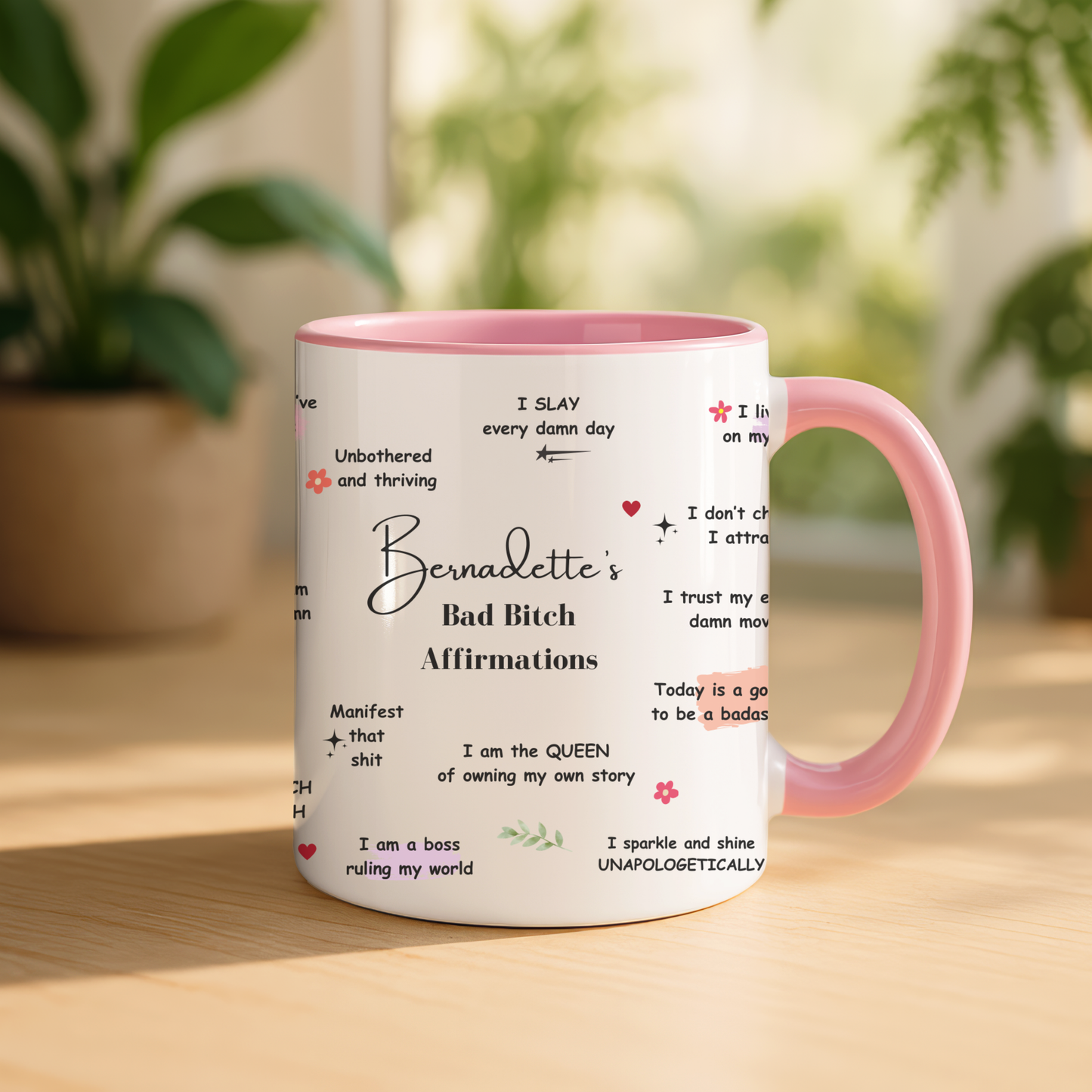 Personalised Bad B*tch Affirmations Mug. Swear Affirmations