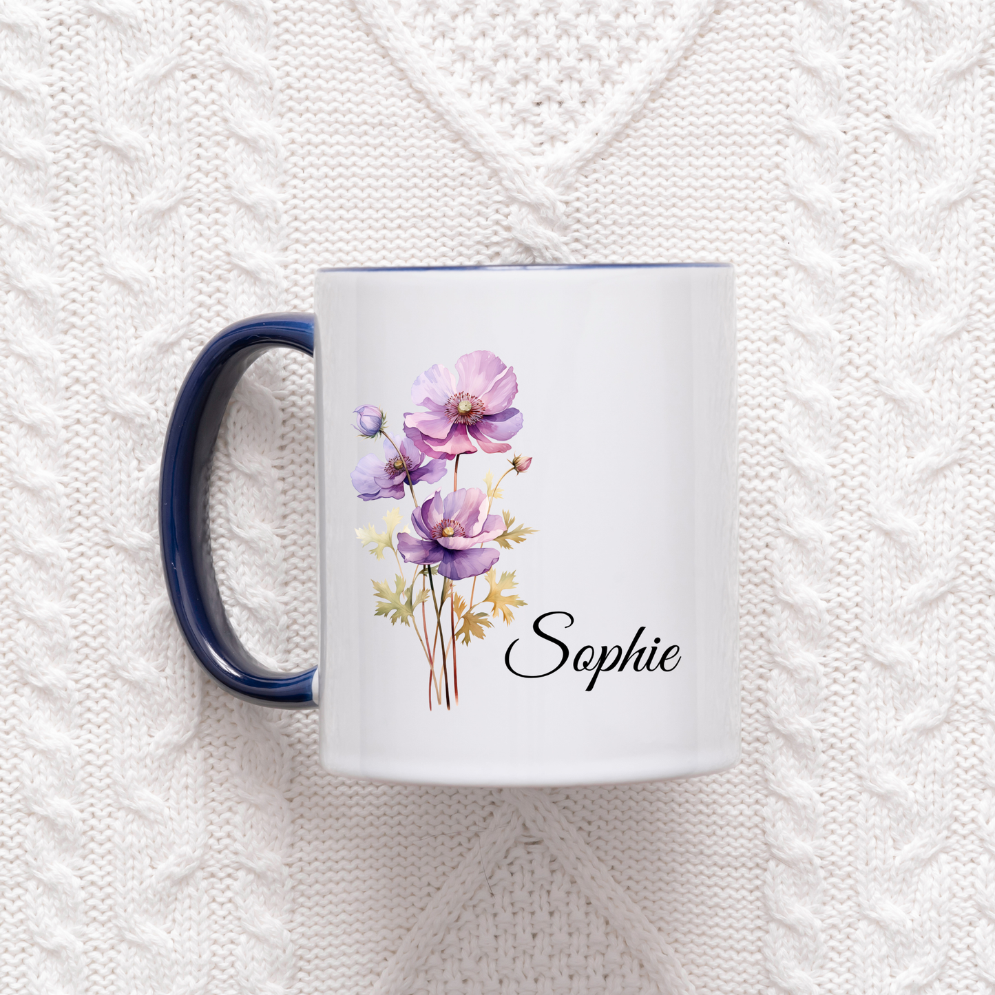Personalised Birth Flower Mug
