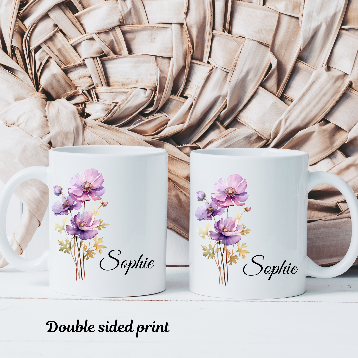 Personalised Birth Flower Mug