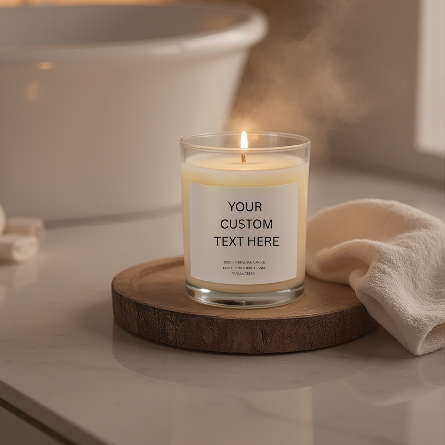 Personalised Candle. Soy Wax Candle. Custom Glass Jar Candle. Custom Text Soy Glass Jar Candle