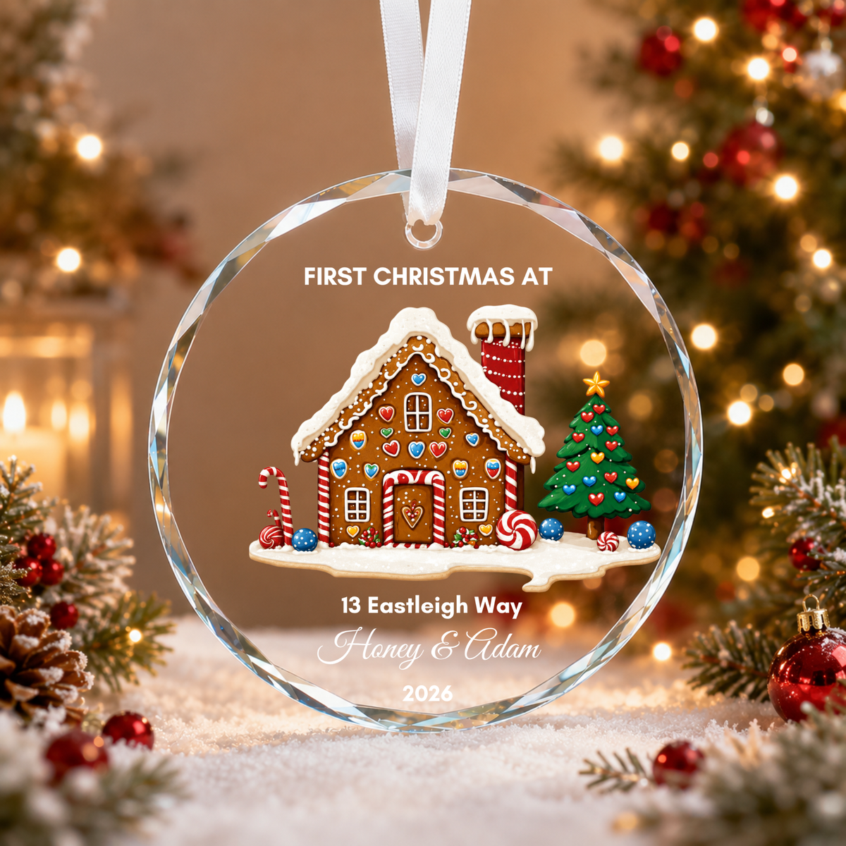 Personalised First Christmas in Our New Home Ornament · Glass Crystal Christmas Ornament · Housewarming New Home Gift For Couple Christmas