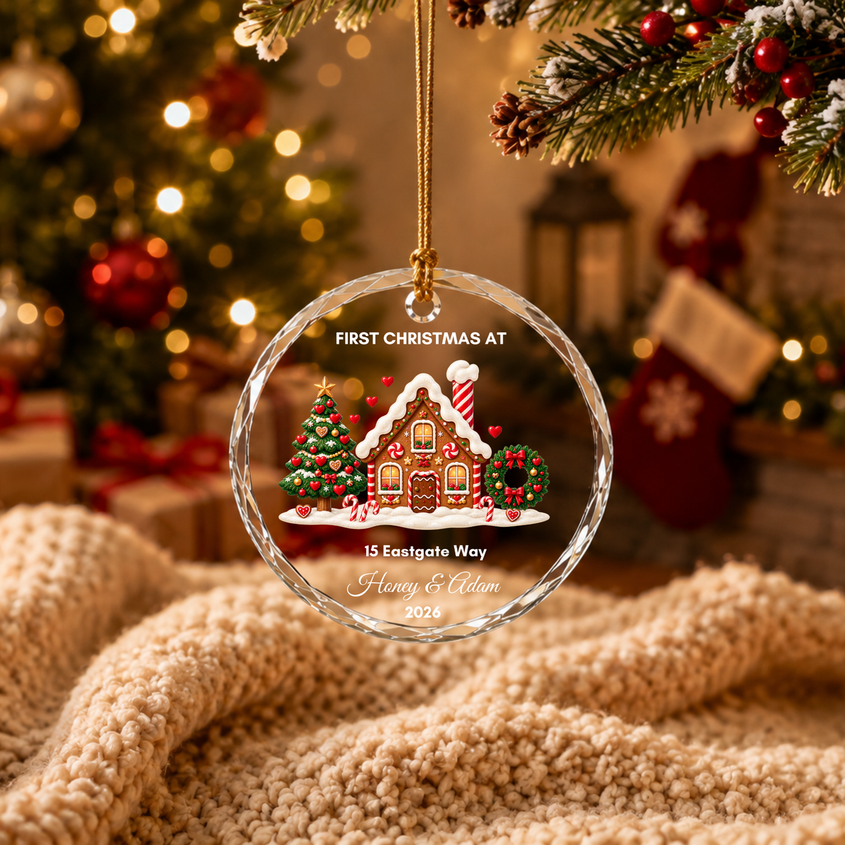 Personalised First Christmas in Our New Home Ornament · Glass Crystal Christmas Ornament · Housewarming New Home Gift For Couple Christmas