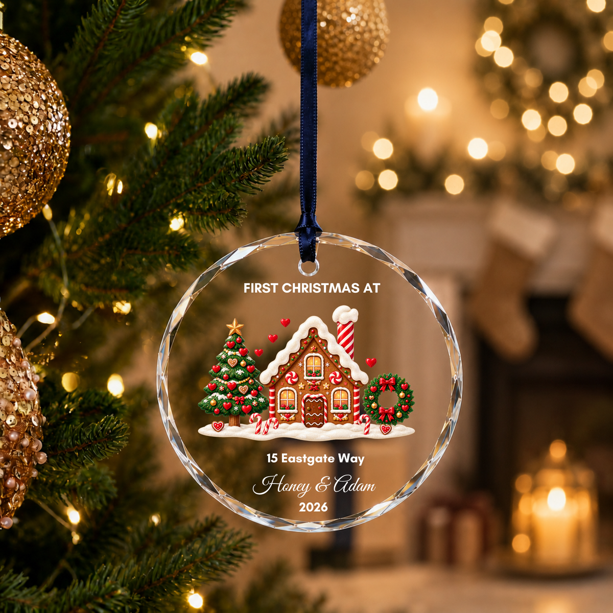 Personalised First Christmas in Our New Home Ornament · Glass Crystal Christmas Ornament · Housewarming New Home Gift For Couple Christmas