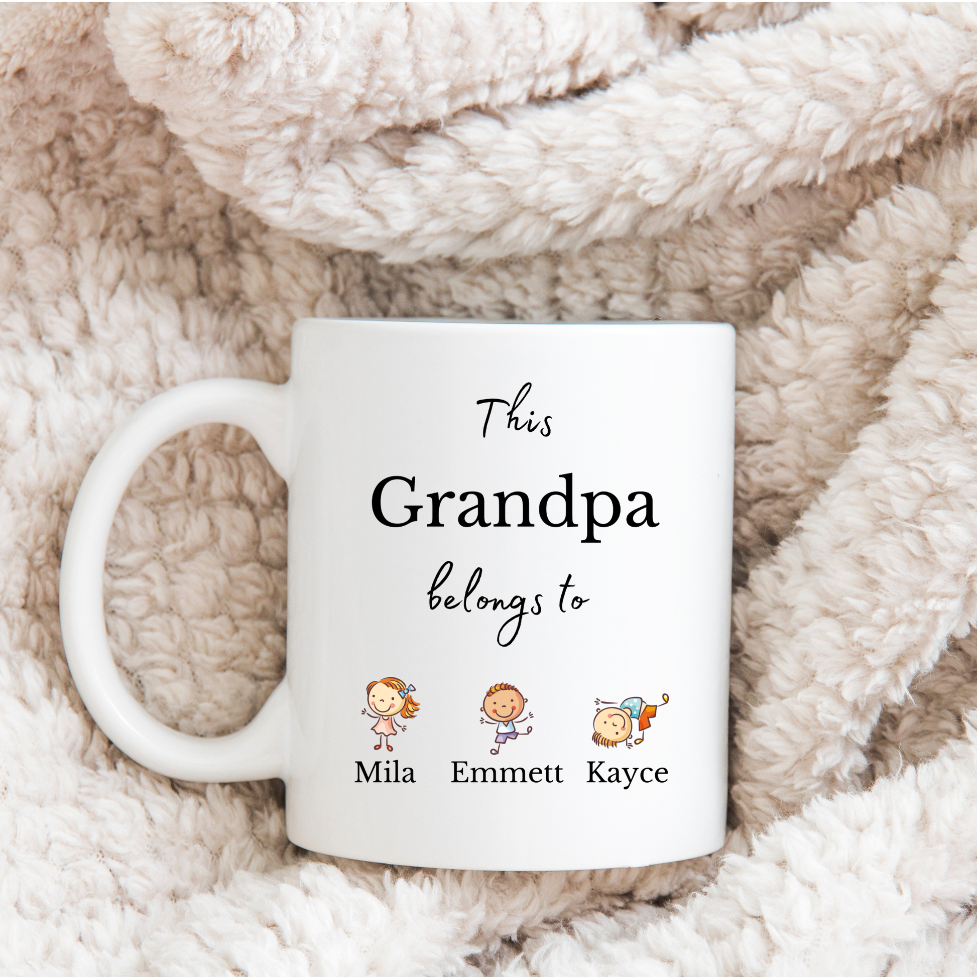 Personalised Grandpa Mug. Grandpa Gifts Custom Grandpa Mug. Grandpa mug with kids names