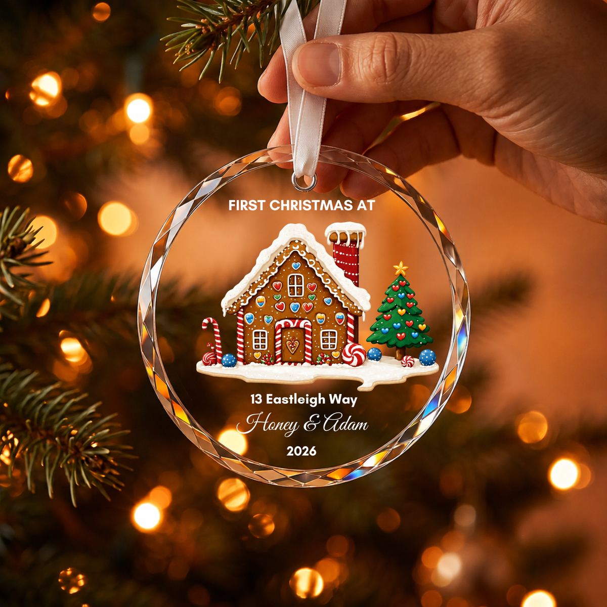 Personalised First Christmas in Our New Home Ornament · Glass Crystal Christmas Ornament · Housewarming New Home Gift For Couple Christmas