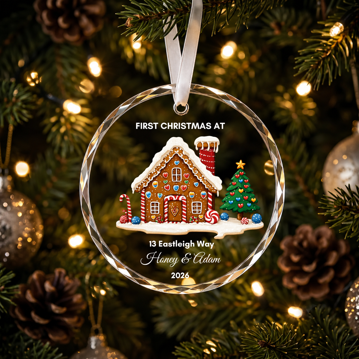Personalised First Christmas in Our New Home Ornament · Glass Crystal Christmas Ornament · Housewarming New Home Gift For Couple Christmas