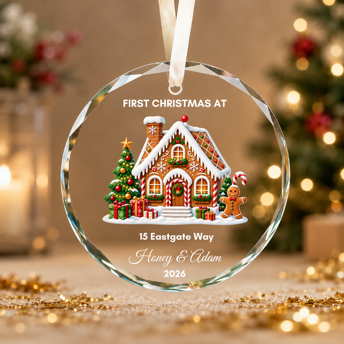 Personalised First Christmas in Our New Home Ornament · Glass Crystal Christmas Ornament · Housewarming New Home Gift For Couple Christmas