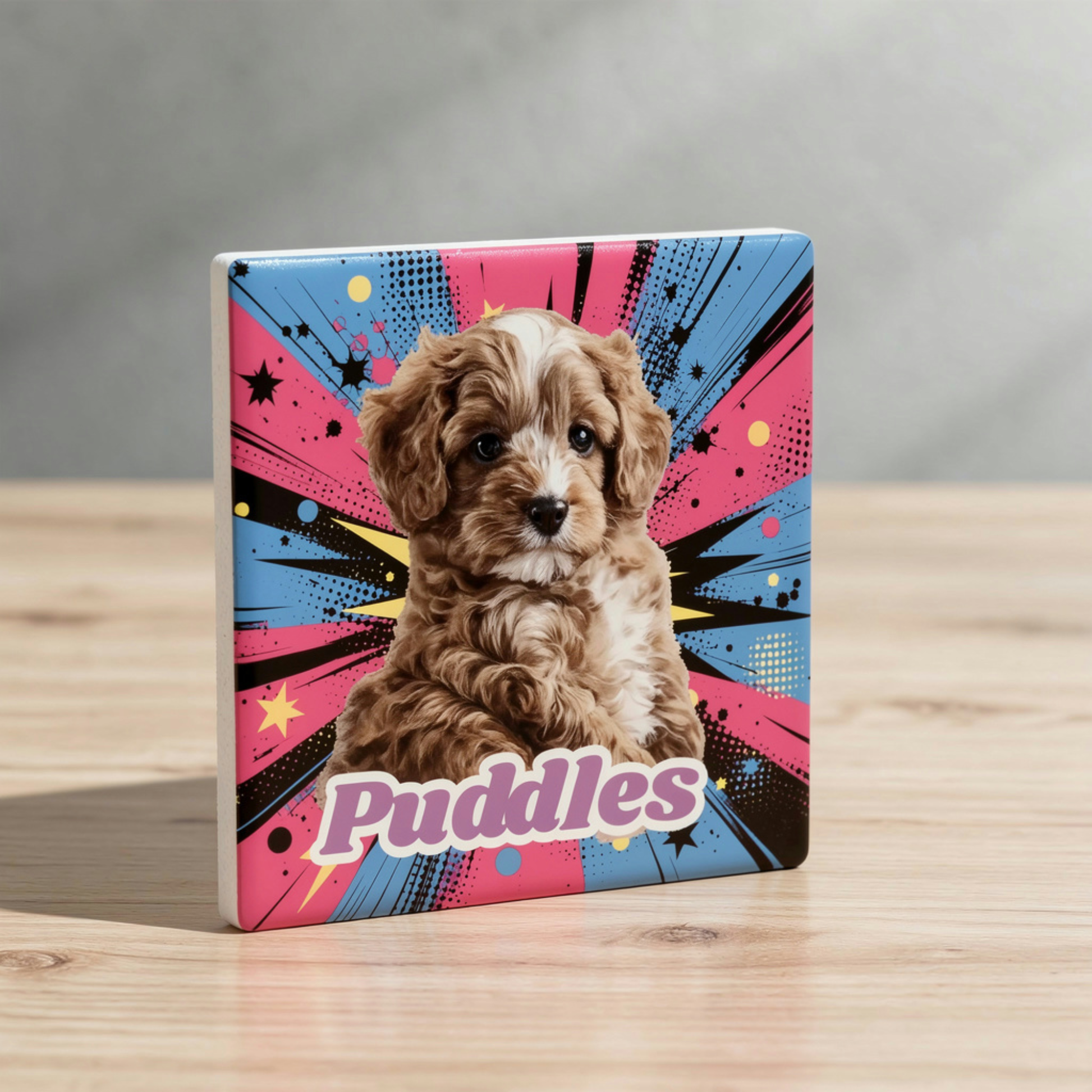 Comic Style Pet Magnet Custom Pet Photo Ceramic Magnet Pet Portrait Fridge Magnet Pet Photo Magnet Custom Pet Portrait Ceramic Fridge Magnet