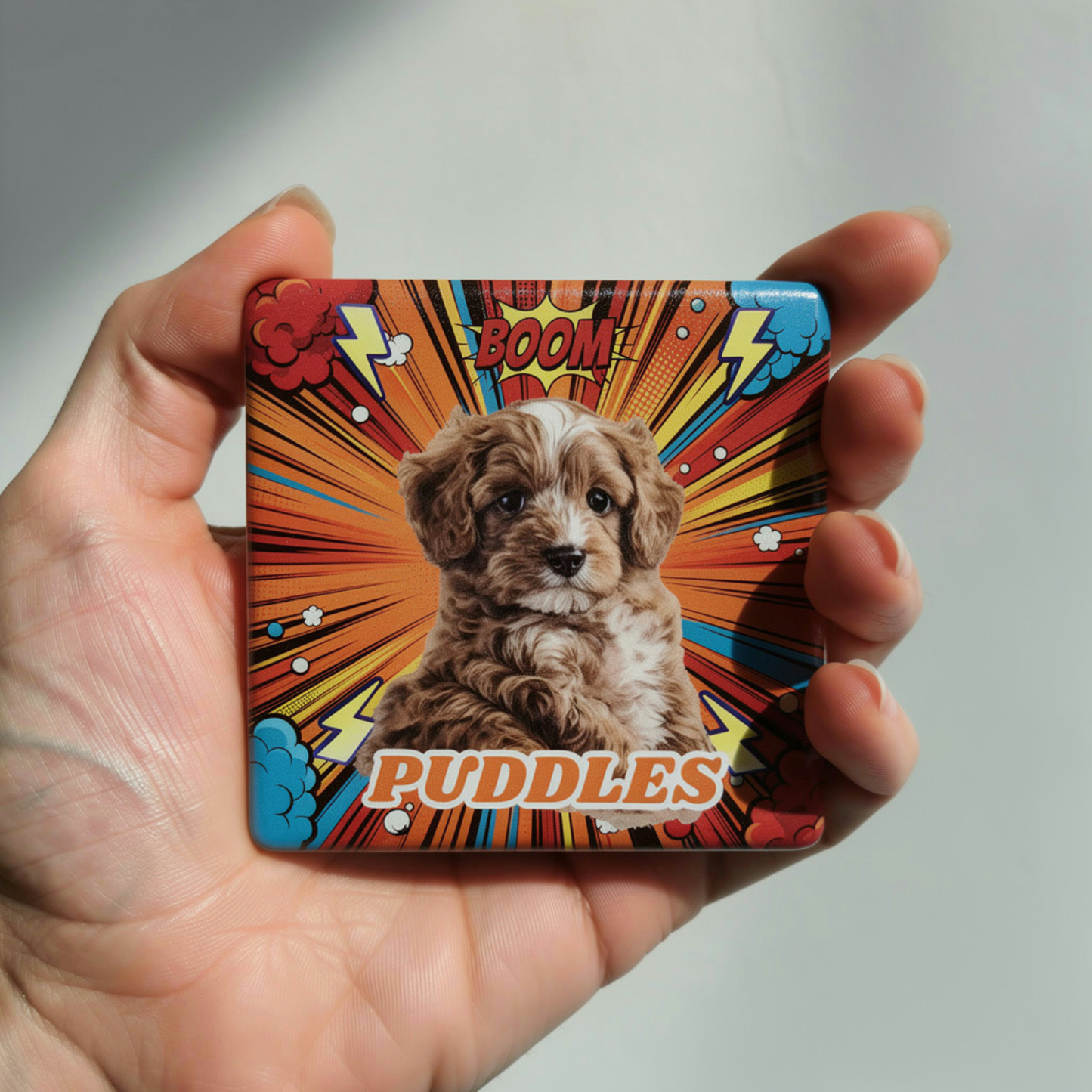 Comic Style Pet Magnet Custom Pet Photo Ceramic Magnet Pet Portrait Fridge Magnet Pet Photo Magnet Custom Pet Portrait Ceramic Fridge Magnet