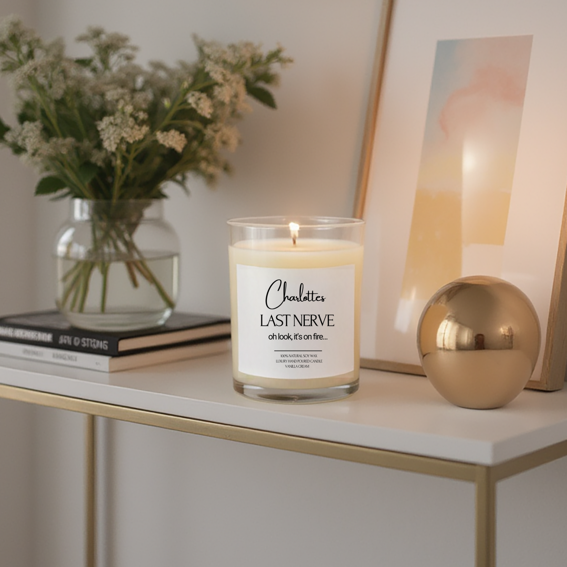 Personalised "Last Nerve" Candle. Soy Wax Name Candle. Custom Glass Jar Candle