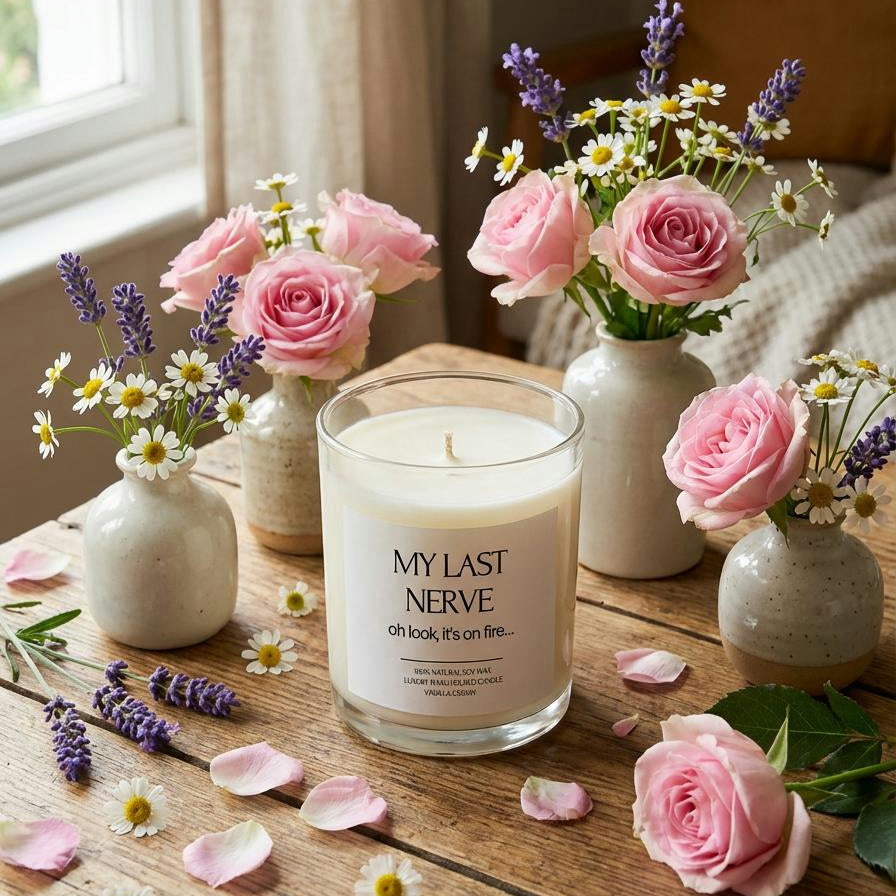 Personalised "Last Nerve" Candle. Soy Wax Name Candle. Custom Glass Jar Candle