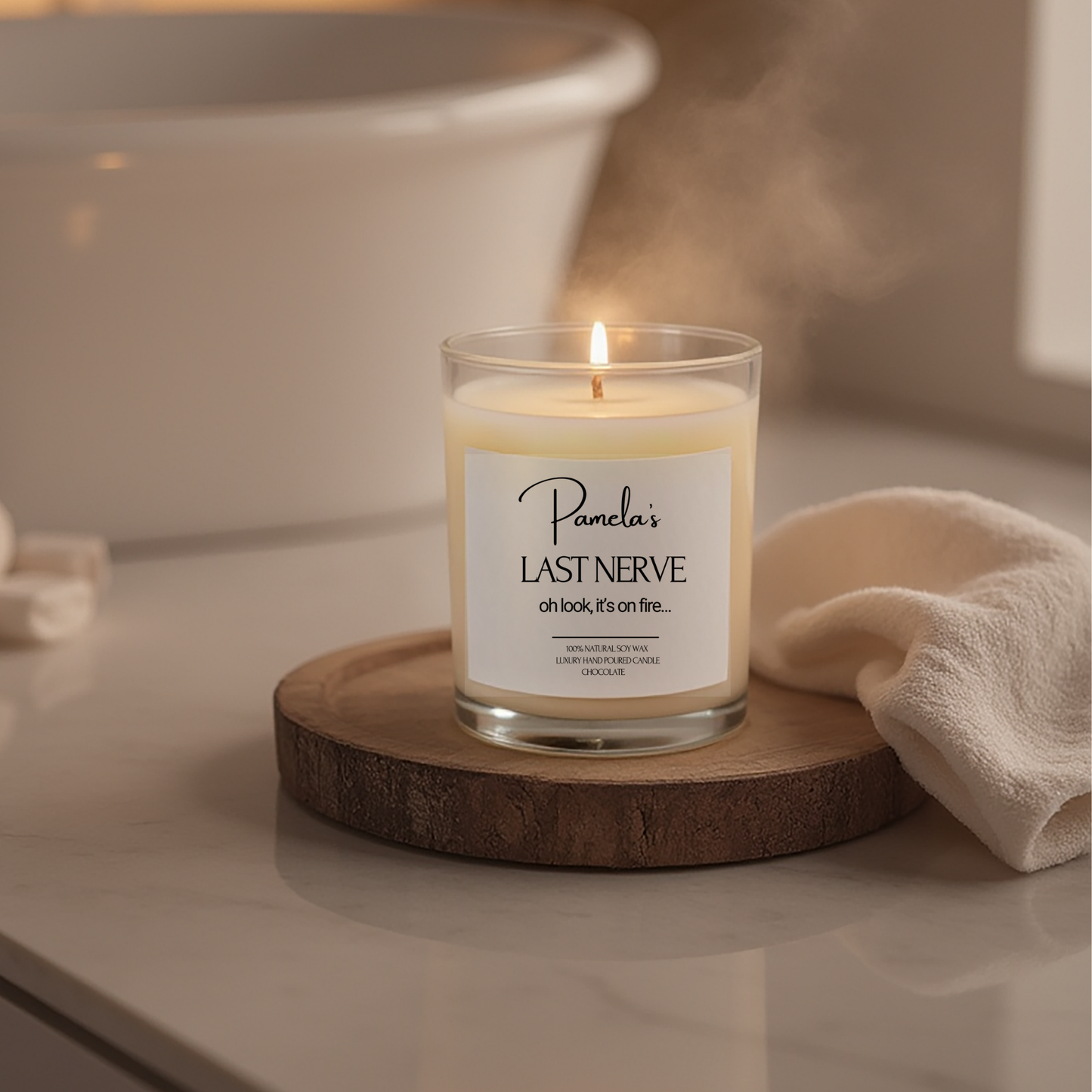 Personalised "Last Nerve" Candle. Soy Wax Name Candle. Custom Glass Jar Candle