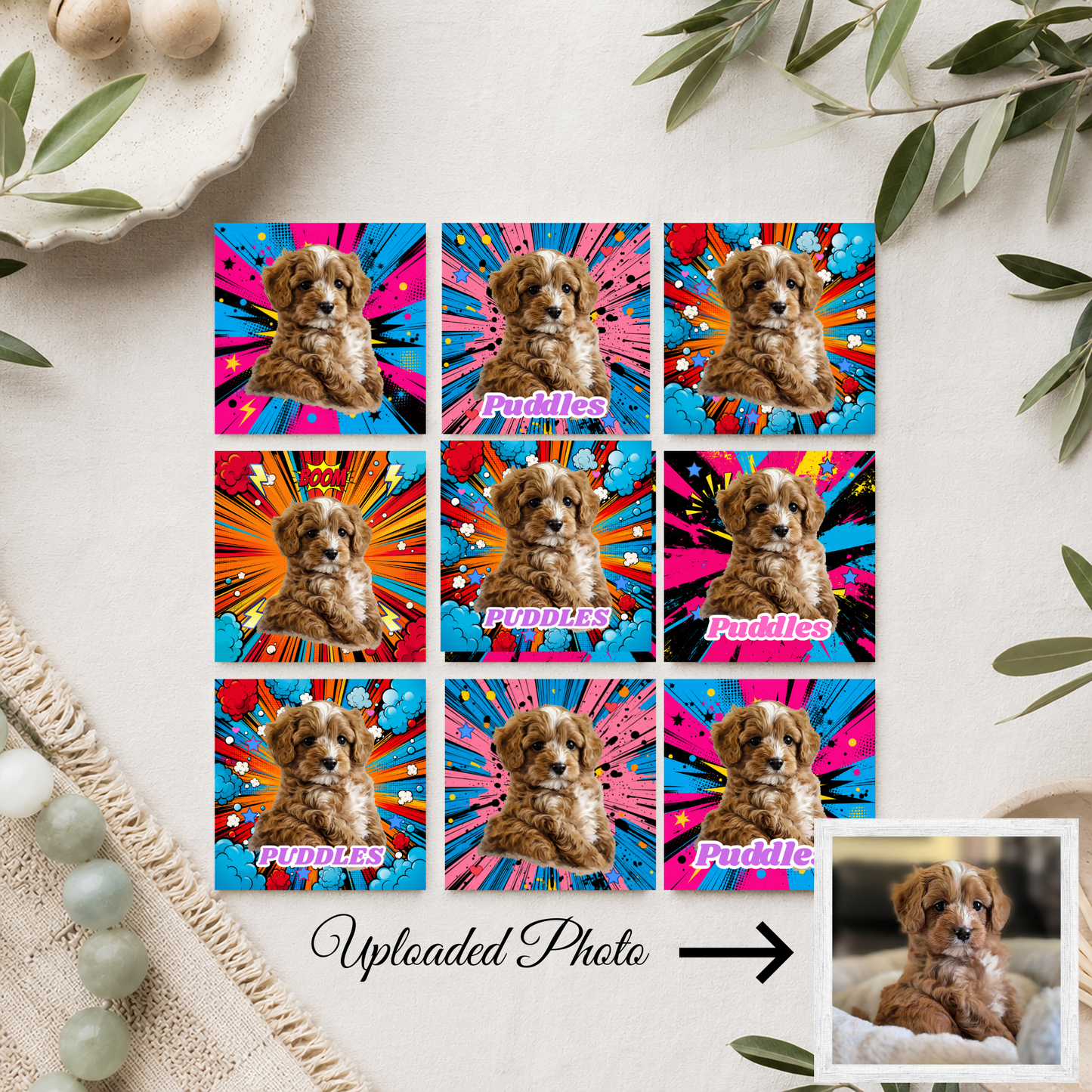 Comic Style Pet Magnet Custom Pet Photo Ceramic Magnet Pet Portrait Fridge Magnet Pet Photo Magnet Custom Pet Portrait Ceramic Fridge Magnet