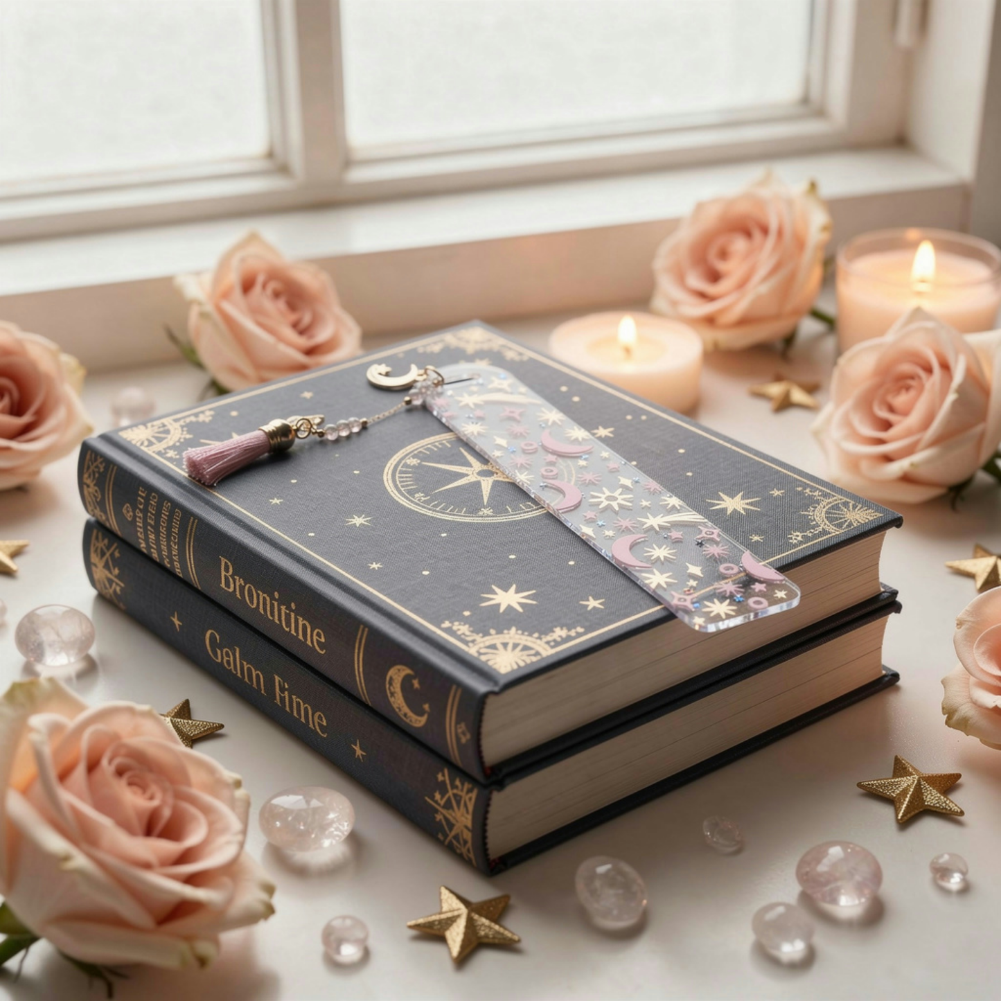 Celestial Moon Bookmark. Moon & Stars Bookmark. Celestial Night Sky Bookmark Celestial Book Lover Bookmark Cosmic Moon Bookmark Moon & Stars