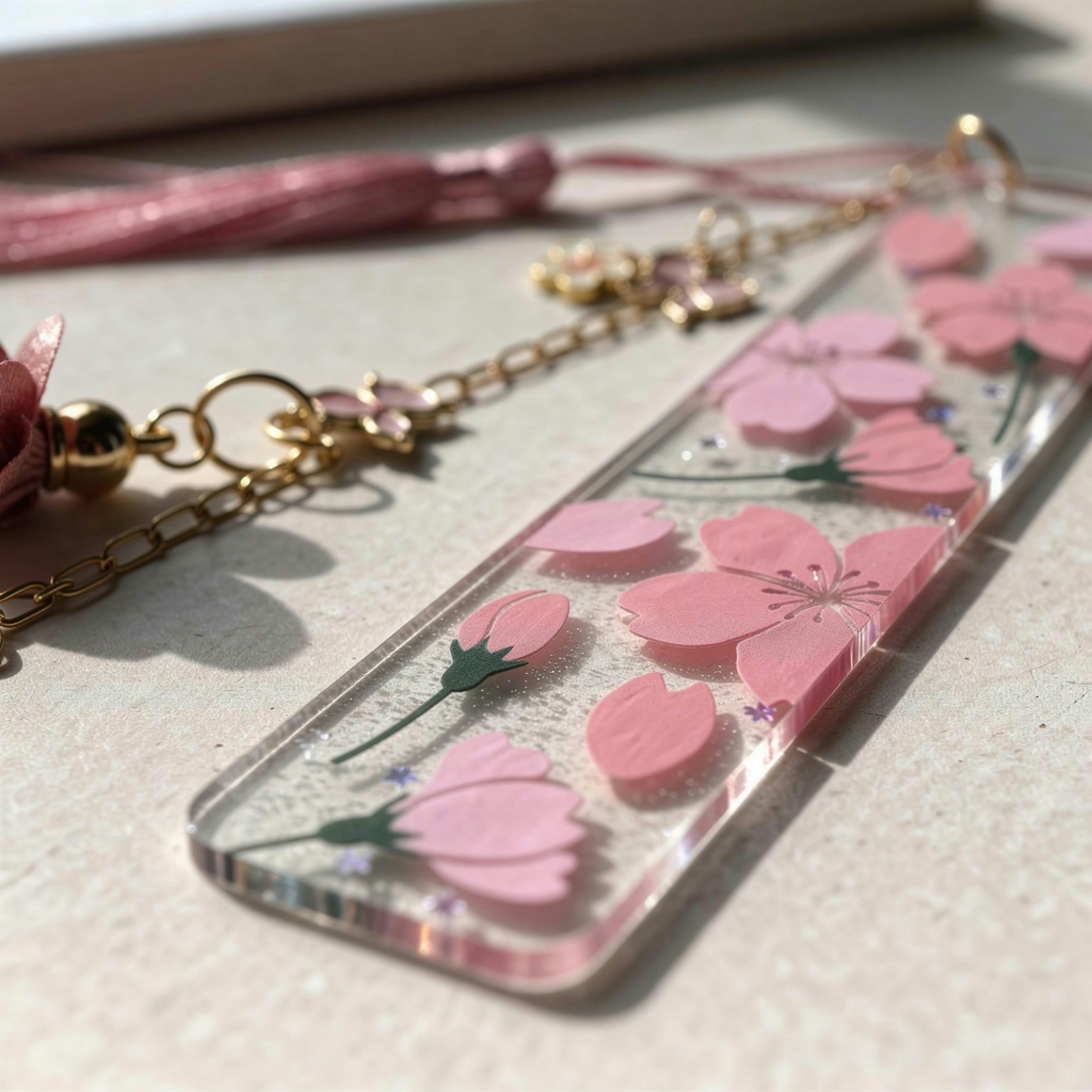 Sakura Cherry Blossom Bookmark. Japanese Cherry Blossom Bookmark Sakura Bookmark Cherry Blossom Bookmark Pink Sakura Cherry Blossom Bookmark