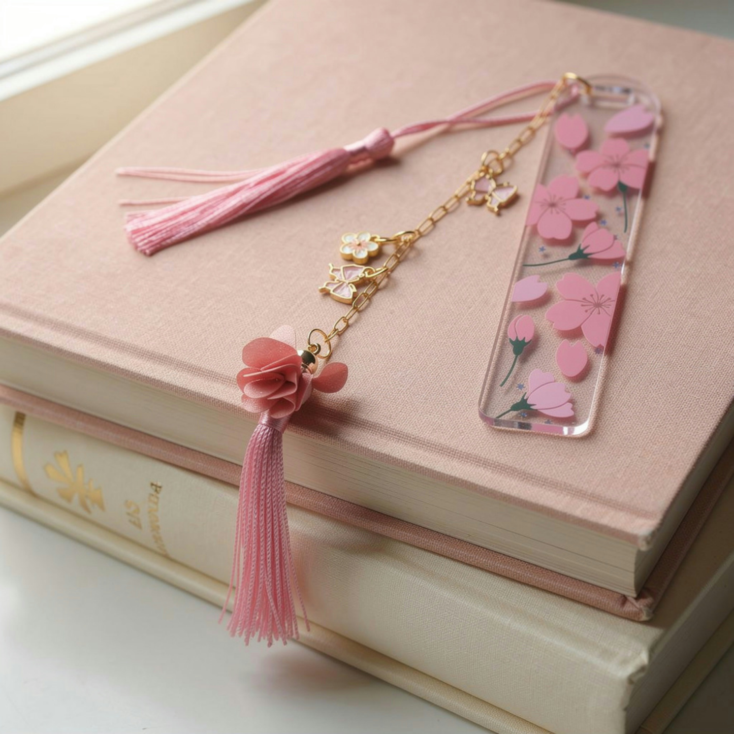 Sakura Cherry Blossom Bookmark. Japanese Cherry Blossom Bookmark Sakura Bookmark Cherry Blossom Bookmark Pink Sakura Cherry Blossom Bookmark