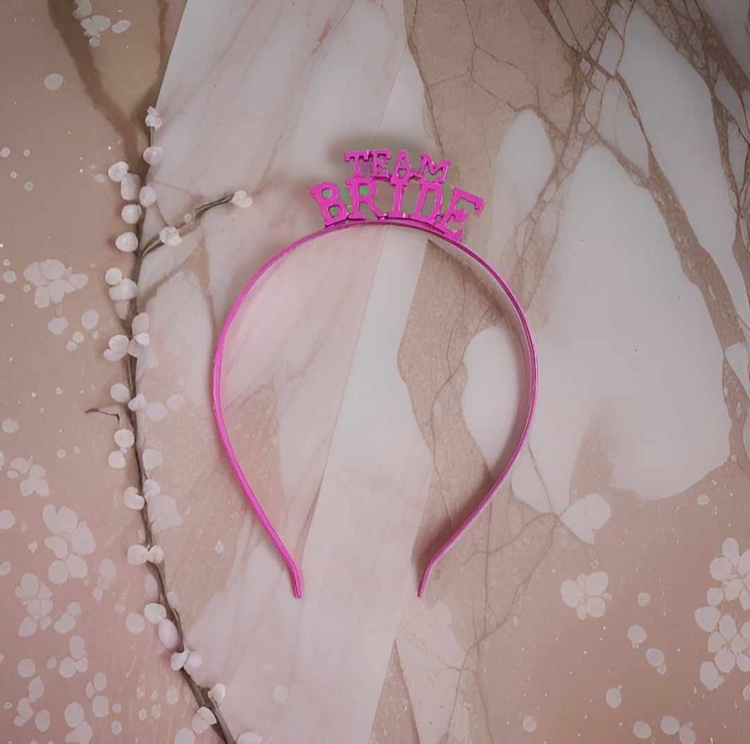 Pink team bride headband