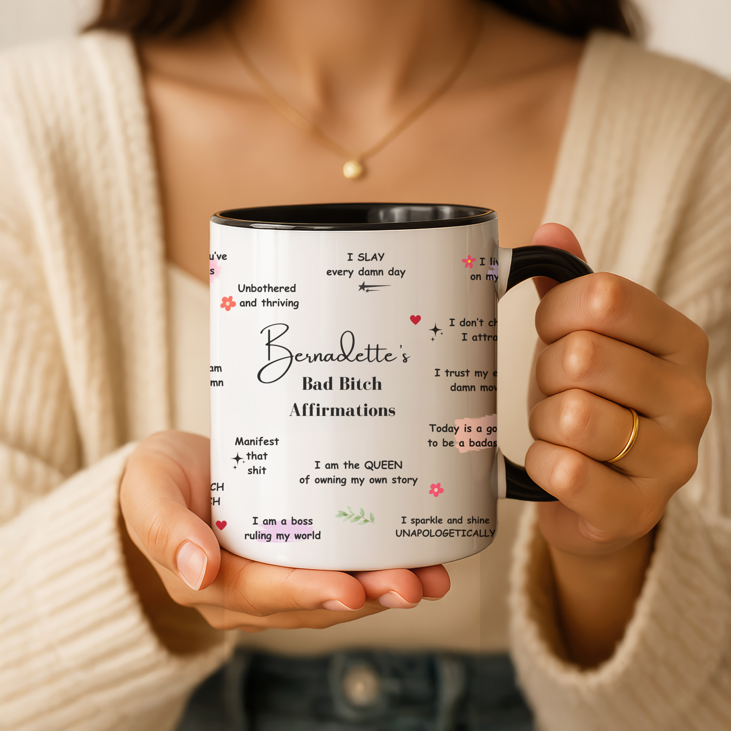 Personalised Bad B*tch Affirmations Mug. Swear Affirmations