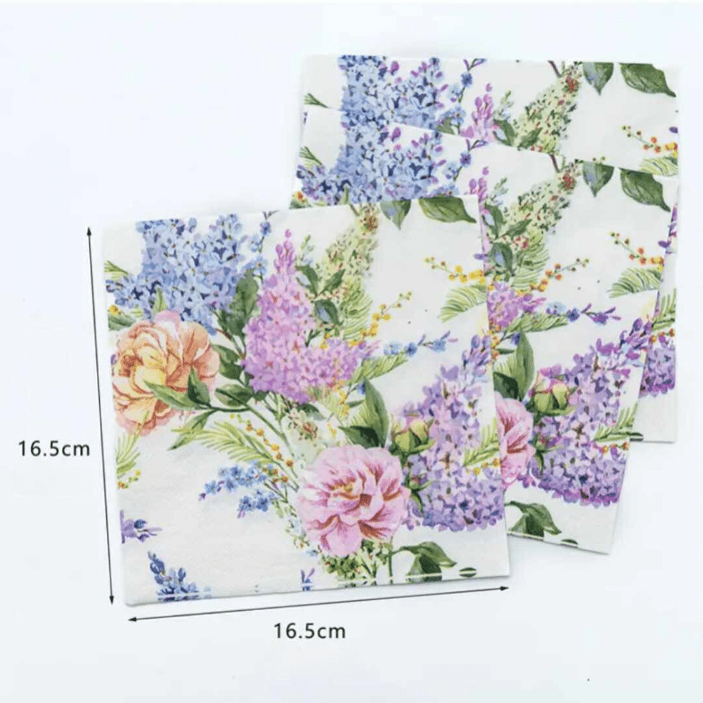 purple floral napkins