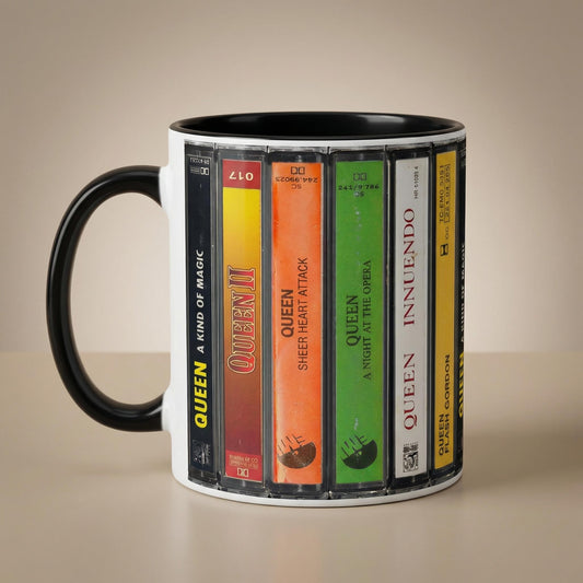 Queen Cassette tape Mug. Music Lover Gift. Cassette Mug. Cassette Retro Tape Mug. Music Lover Mug. Album Cassette Tape Mug. Album Cassette Mug