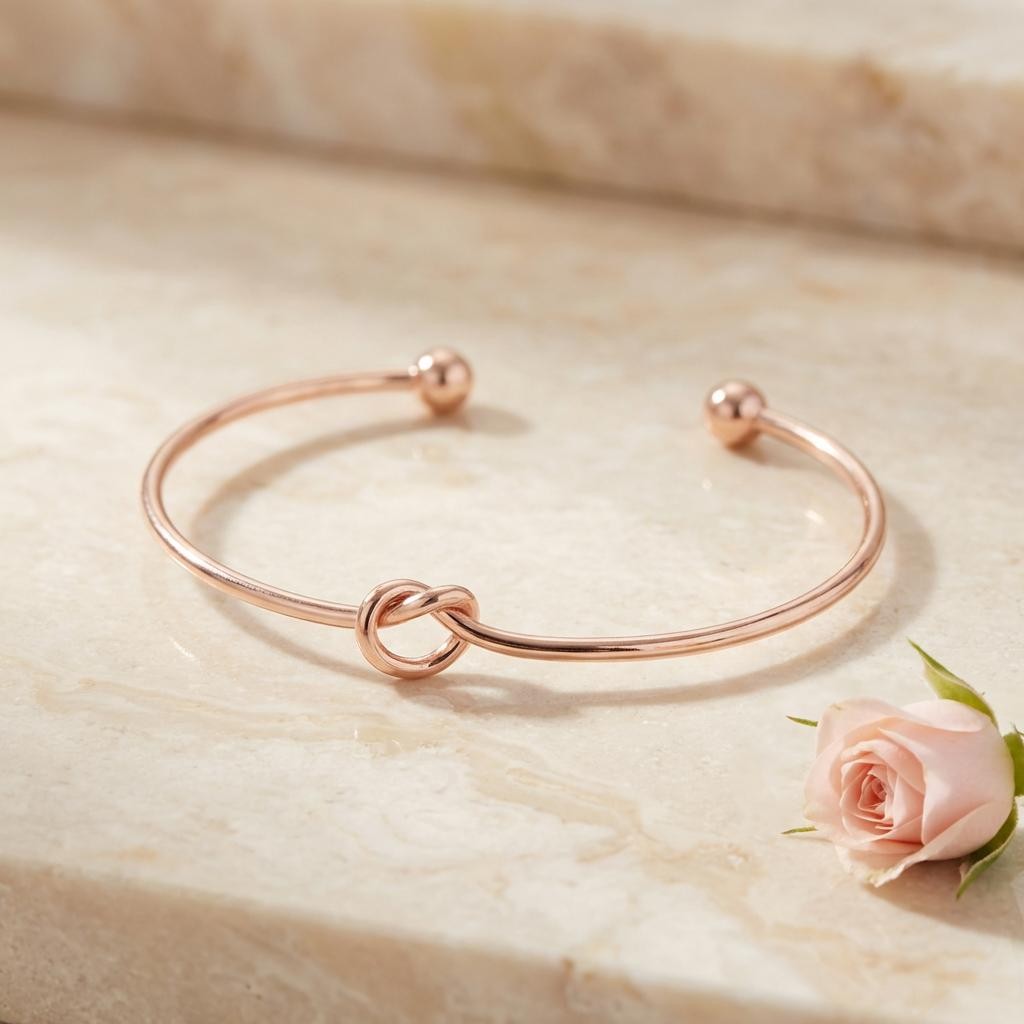 Rose Gold Knot Bracelet Bridesmaid proposal I couldn't tie the knot without you