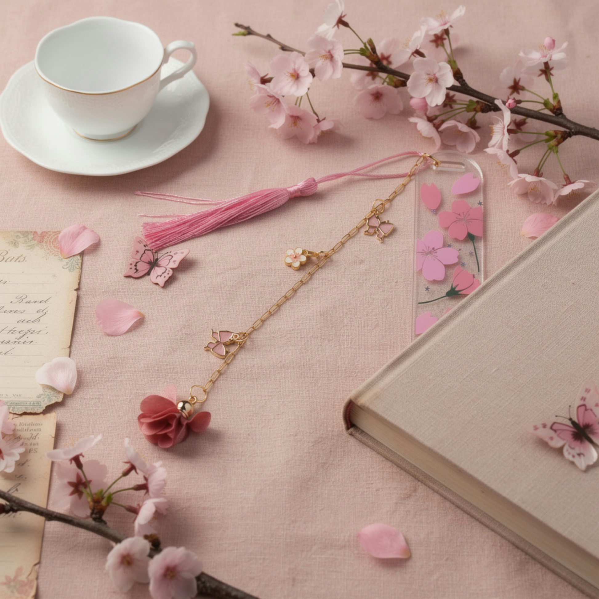 Sakura Cherry Blossom Bookmark. Japanese Cherry Blossom Bookmark Sakura Bookmark Cherry Blossom Bookmark Pink Sakura Cherry Blossom Bookmark