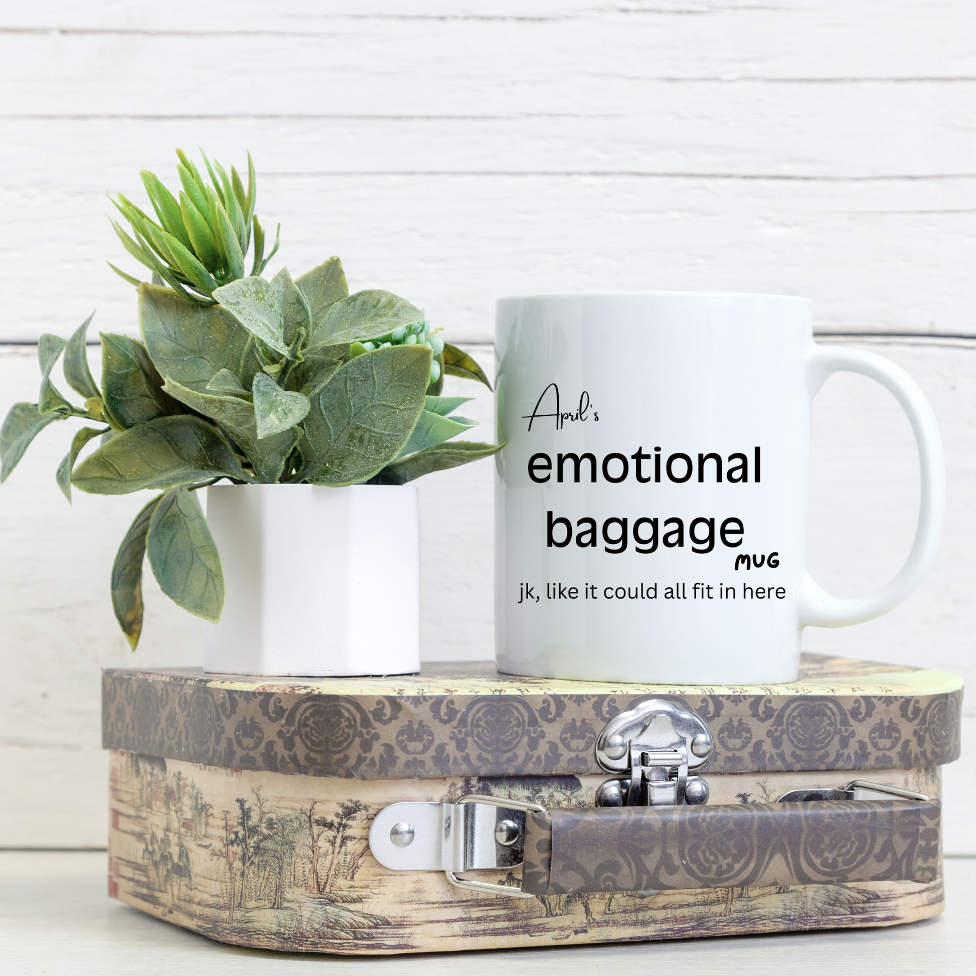 Emotional baggage mug. Secret Santa gift idea
