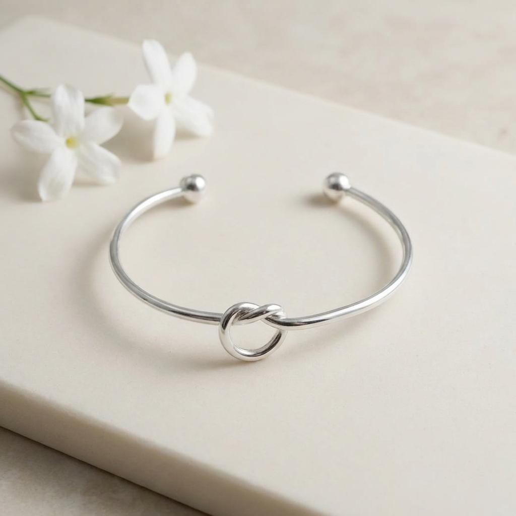 Silver Knot Bracelet Bridesmaid proposal I couldn't tie the knot without you