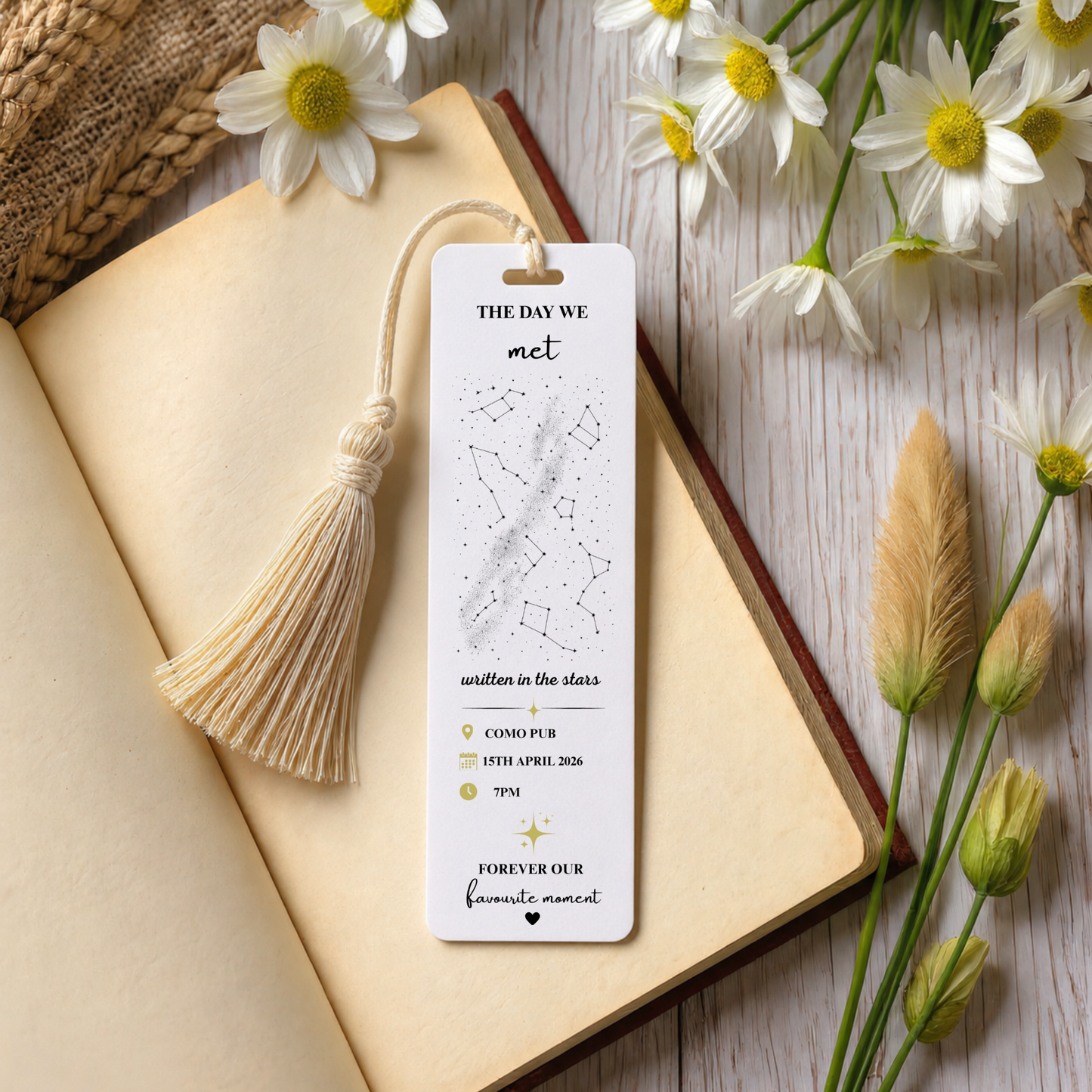 Personalised Star Alignment Bookmark. Custom Constellation Bookmark. Written In The Stars, Acrylic Bookmark, Custom Gift for Book lover