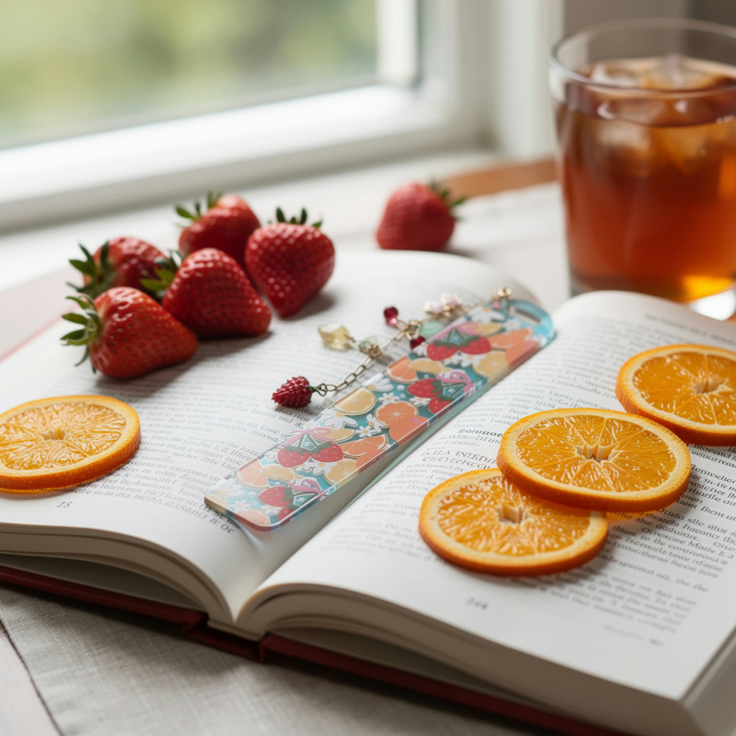 Strawberry Orange Bookmark. Orange Lemon Strawberry Bookmark. Orange & Strawberries Bookmark. Strawberry Lover Bookmark. Fruits Bookmark