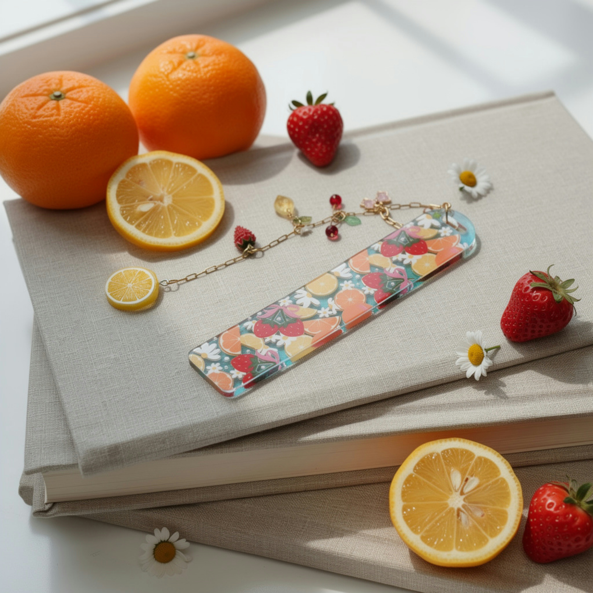Strawberry Orange Bookmark. Orange Lemon Strawberry Bookmark. Orange & Strawberries Bookmark. Strawberry Lover Bookmark. Fruits Bookmark