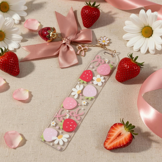 Strawberry Bookmark. Strawberries Bookmark. Personalised Strawberry Bookmark. Strawberry Book Lover Gift Strawberry Bookmark for Book Lovers