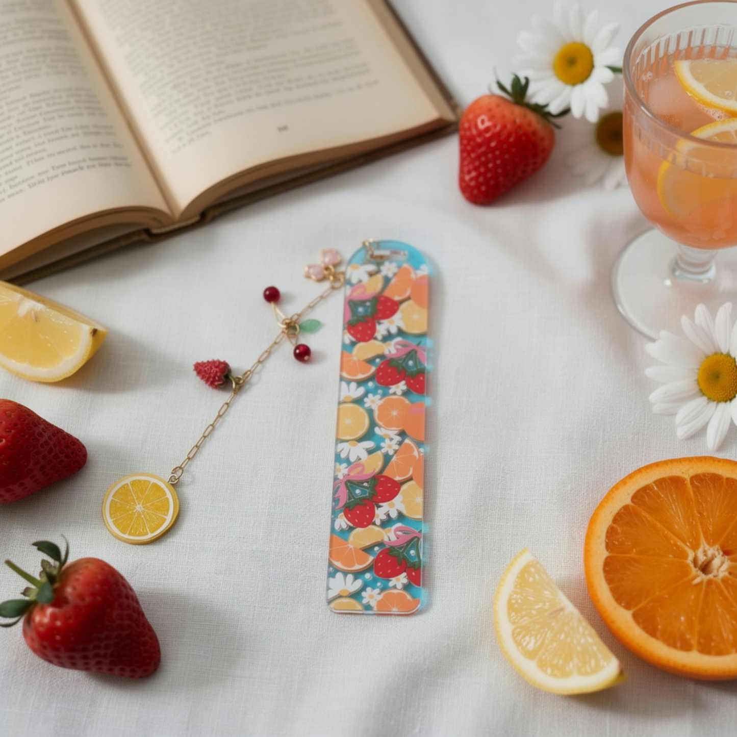 Strawberry Orange Bookmark. Orange Lemon Strawberry Bookmark. Orange & Strawberries Bookmark. Strawberry Lover Bookmark. Fruits Bookmark