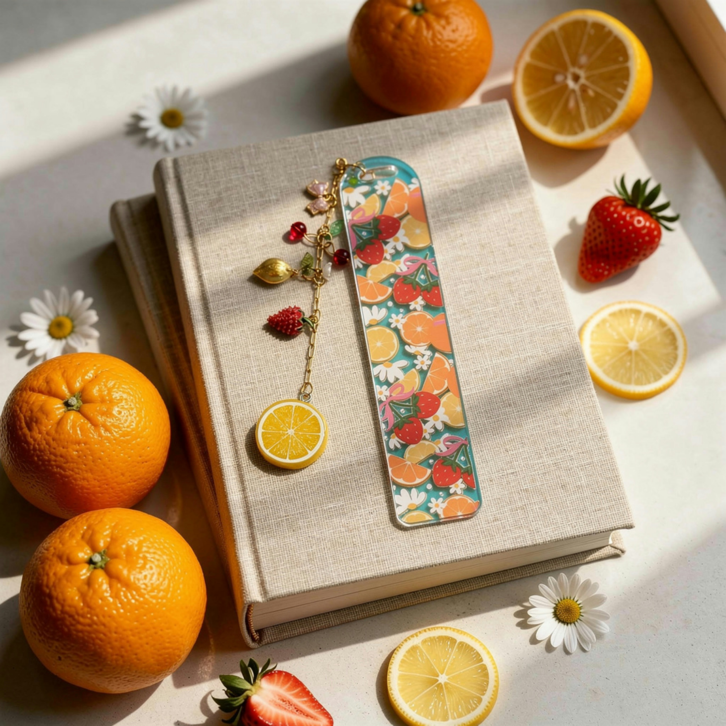 Strawberry Orange Bookmark. Orange Lemon Strawberry Bookmark. Orange & Strawberries Bookmark. Strawberry Lover Bookmark. Fruits Bookmark