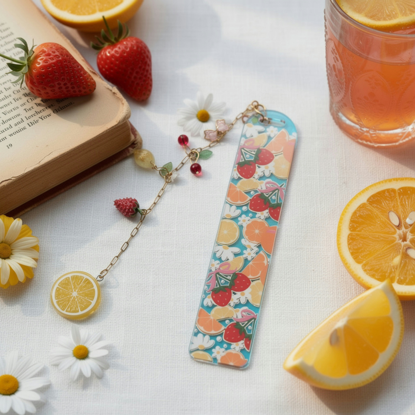 Strawberry Orange Bookmark. Orange Lemon Strawberry Bookmark. Orange & Strawberries Bookmark. Strawberry Lover Bookmark. Fruits Bookmark