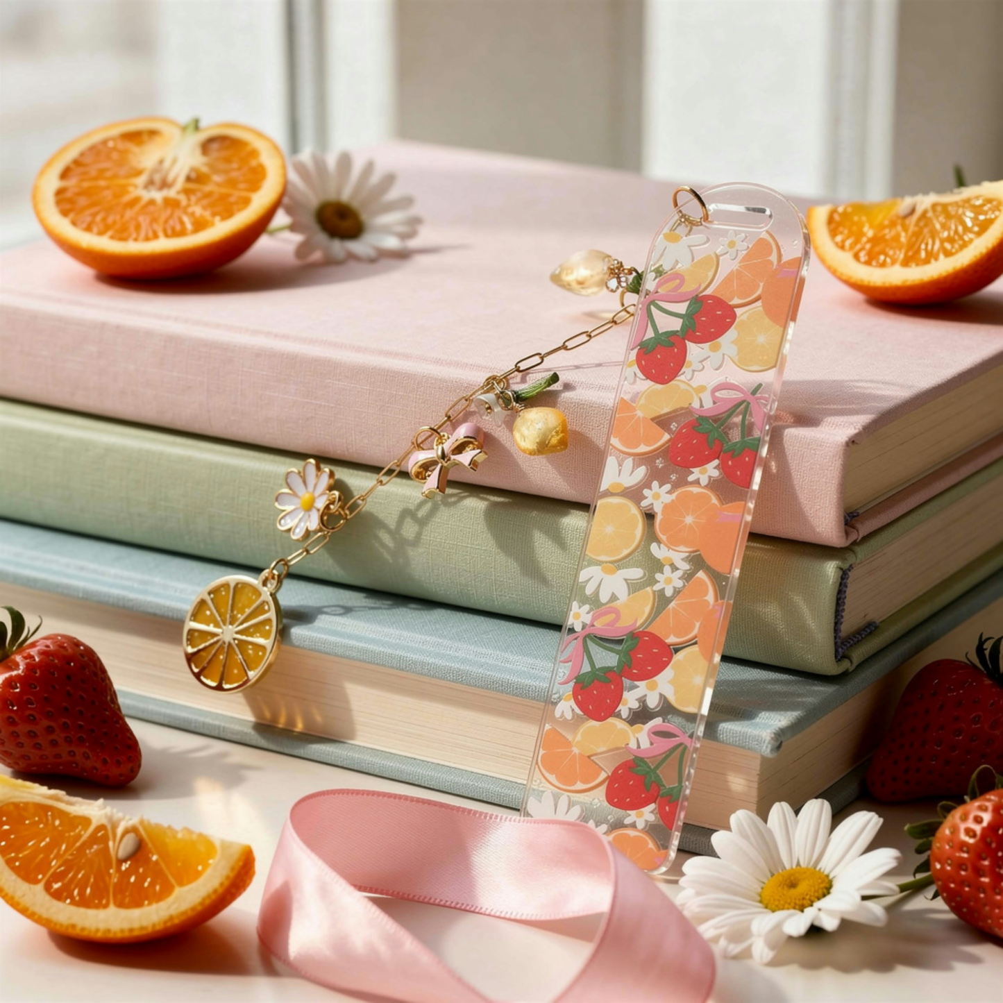 Strawberry Orange Bookmark. Orange Lemon Strawberry Bookmark. Orange & Strawberries Bookmark. Strawberry Lover Bookmark. Fruits Bookmark