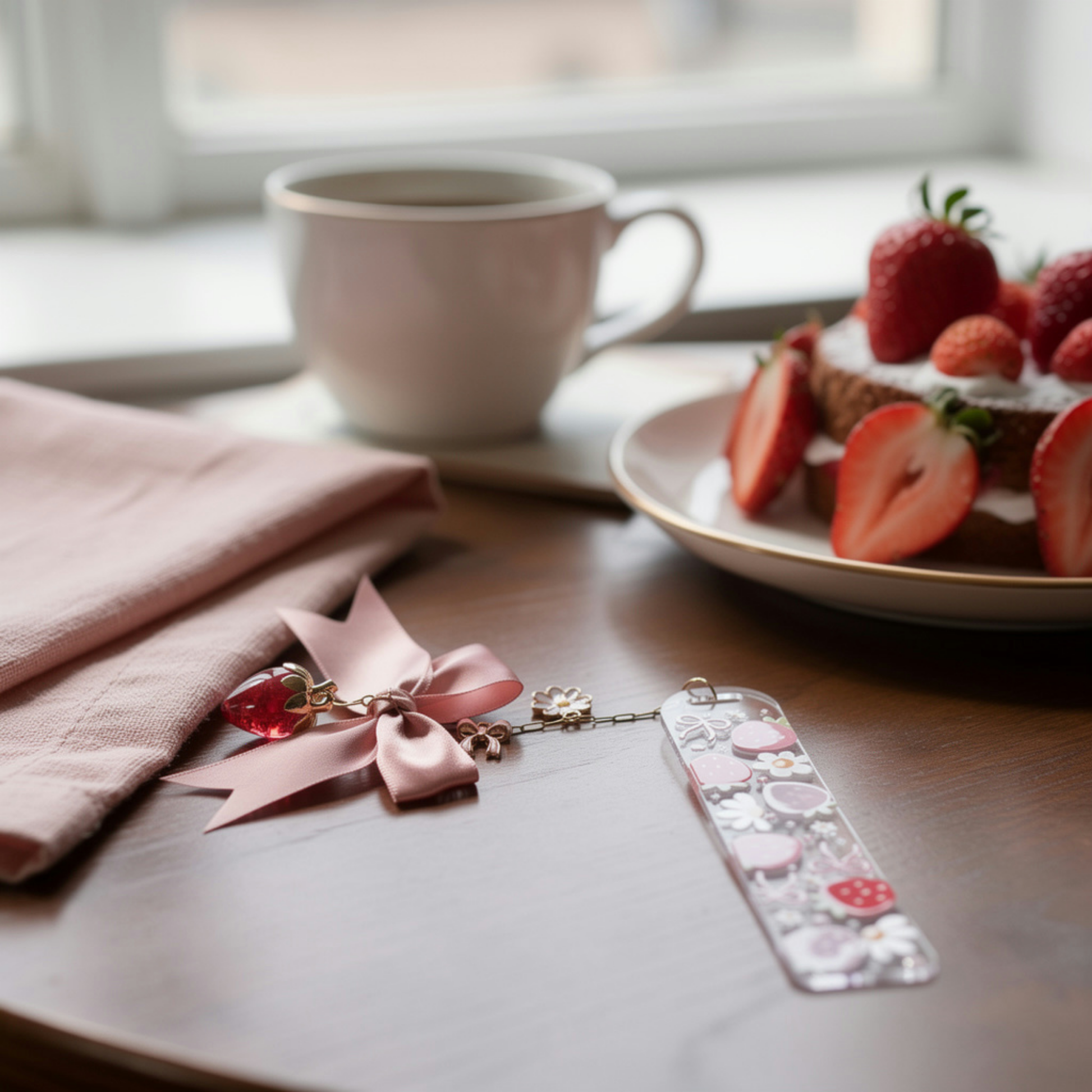 Strawberry Bookmark. Strawberries Bookmark. Personalised Strawberry Bookmark. Strawberry Book Lover Gift Strawberry Bookmark for Book Lovers