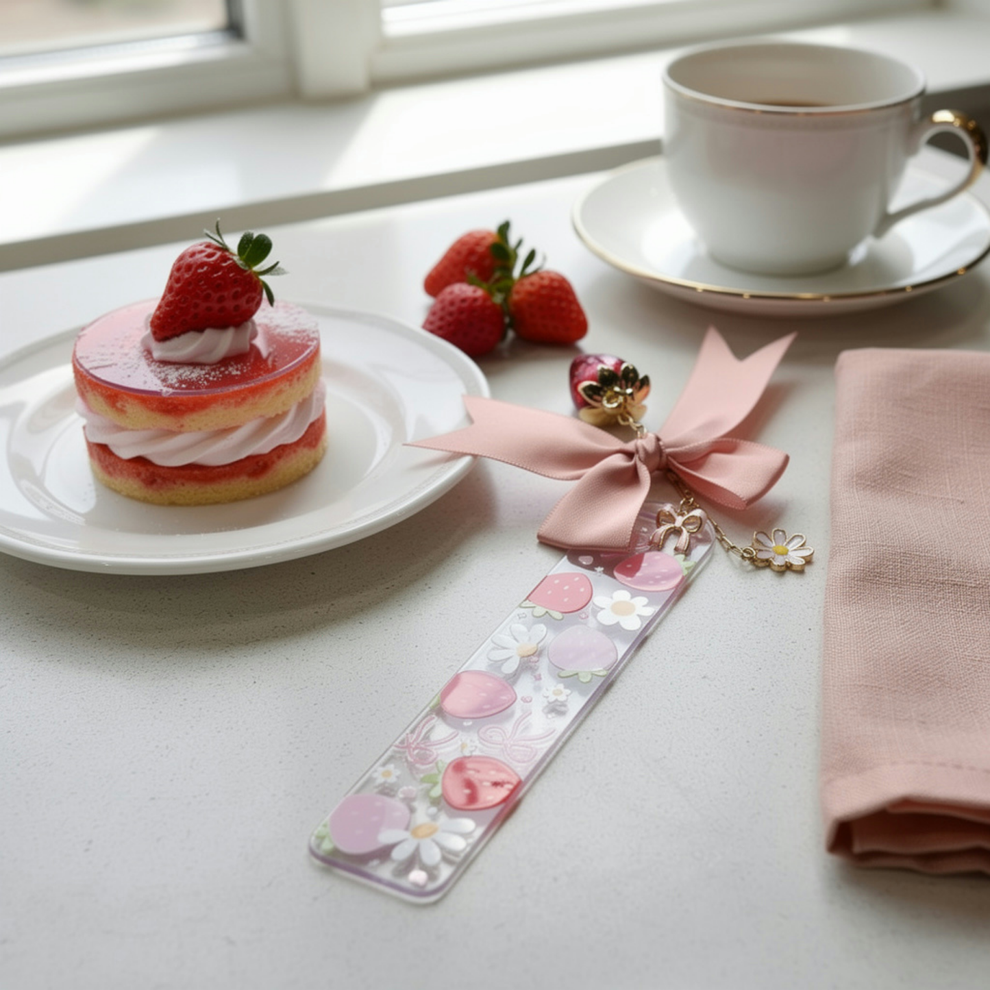 Strawberry Bookmark. Strawberries Bookmark. Personalised Strawberry Bookmark. Strawberry Book Lover Gift Strawberry Bookmark for Book Lovers