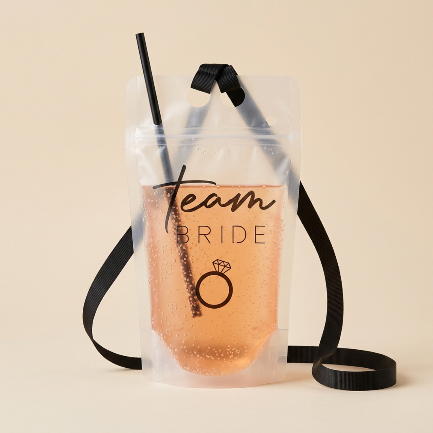 Team Bride drinks pouch with straw and lanyard Bridal shower drinks pouch hens party drinks pouch bachelorette party drinks pouch