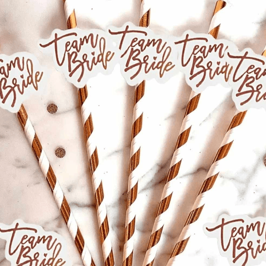 Team Bride Straws