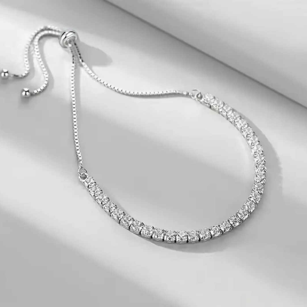 silver tennis bracelet