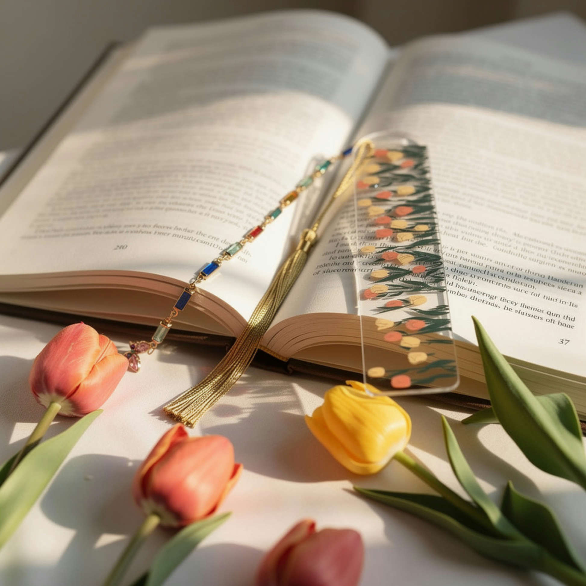 Tulips Bookmark. Wild Tulips Bookmark. Spring Tulip Bookmark