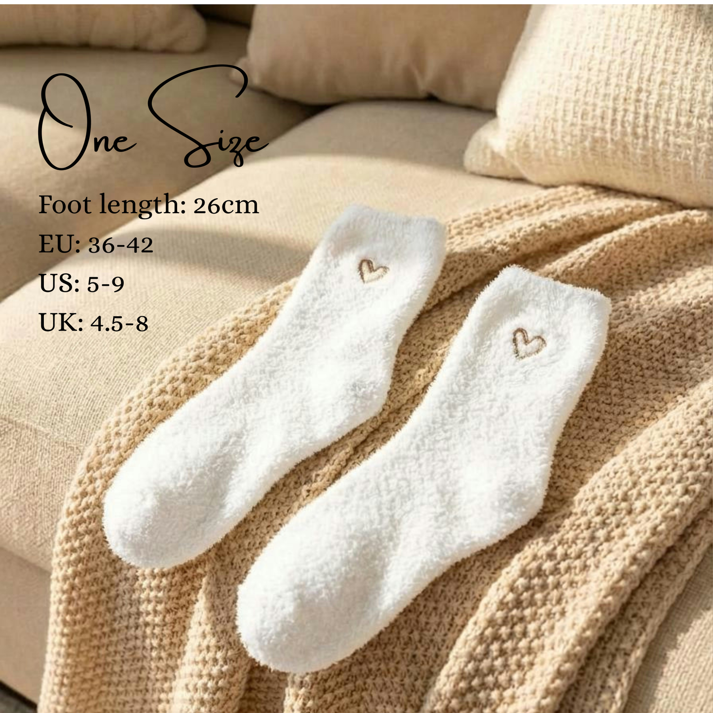 Fluffy hearts socks