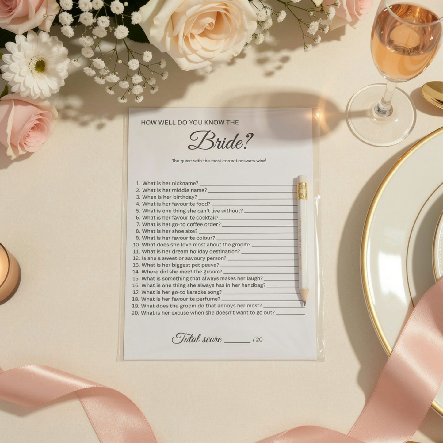 Who Knows the Bride Best How Well Do You Know the Bride Game Personalised Bridal Shower Hens Party Game Bride to Be Quiz Wedding Shower Activity