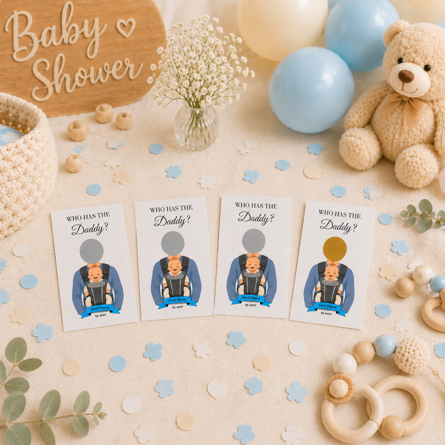 Who has the Daddy Scratch off game Baby Shower Games Baby Shower Scratch Off Who Has the Daddy? Who has the Dad Scratch Card PRINTED
