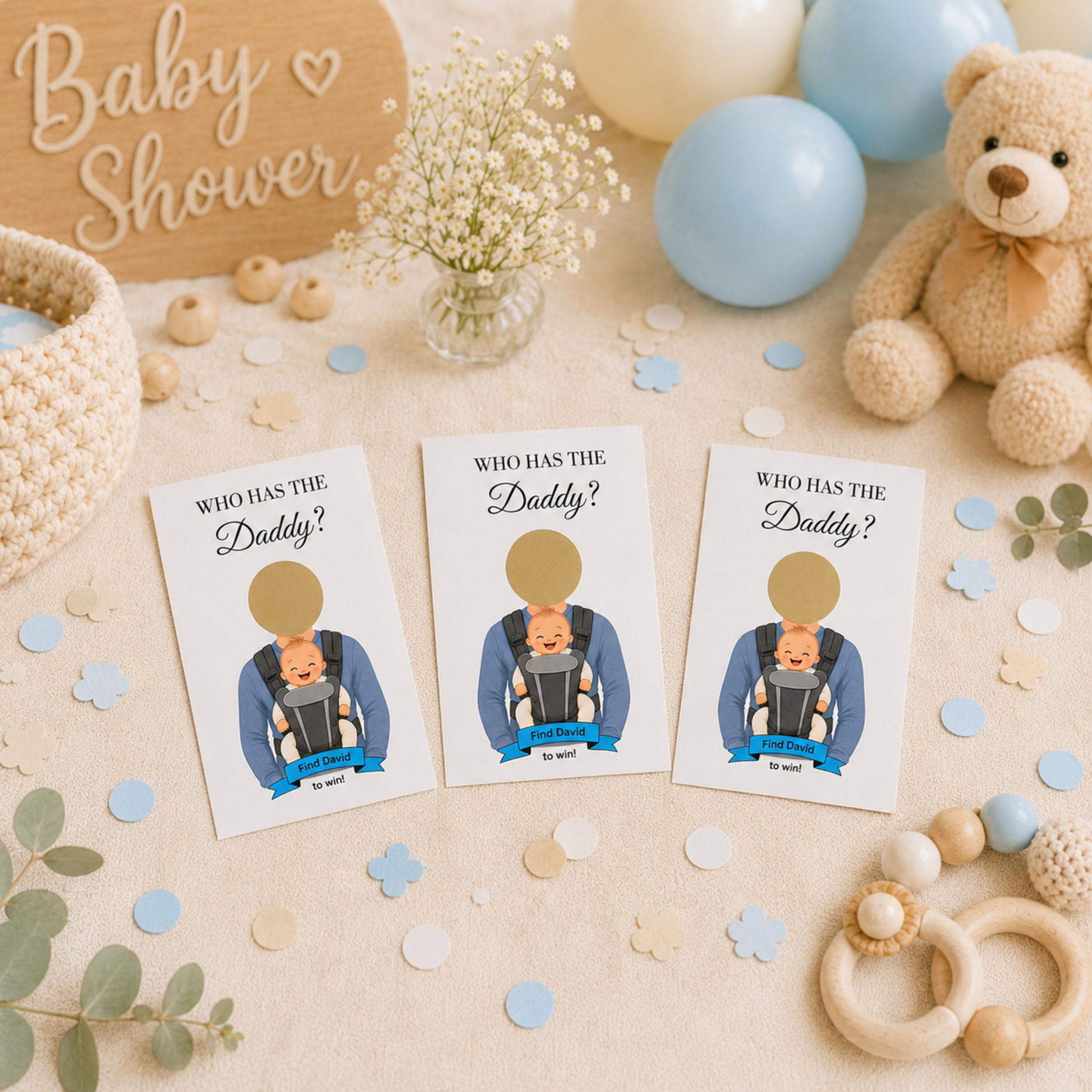Who has the Daddy Scratch off game Baby Shower Games Baby Shower Scratch Off Who Has the Daddy? Who has the Dad Scratch Card PRINTED