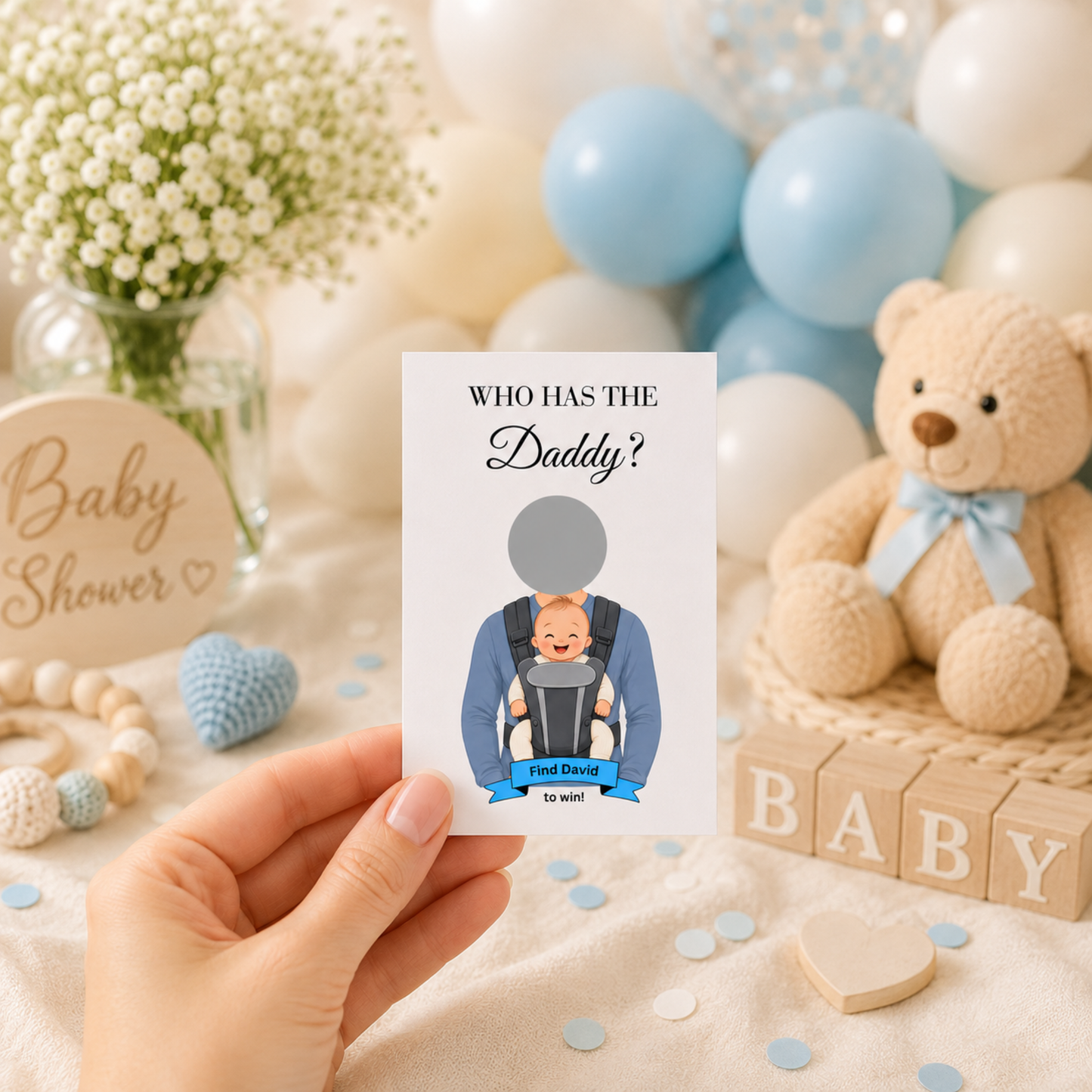 Who has the Daddy Scratch off game Baby Shower Games Baby Shower Scratch Off Who Has the Daddy? Who has the Dad Scratch Card PRINTED