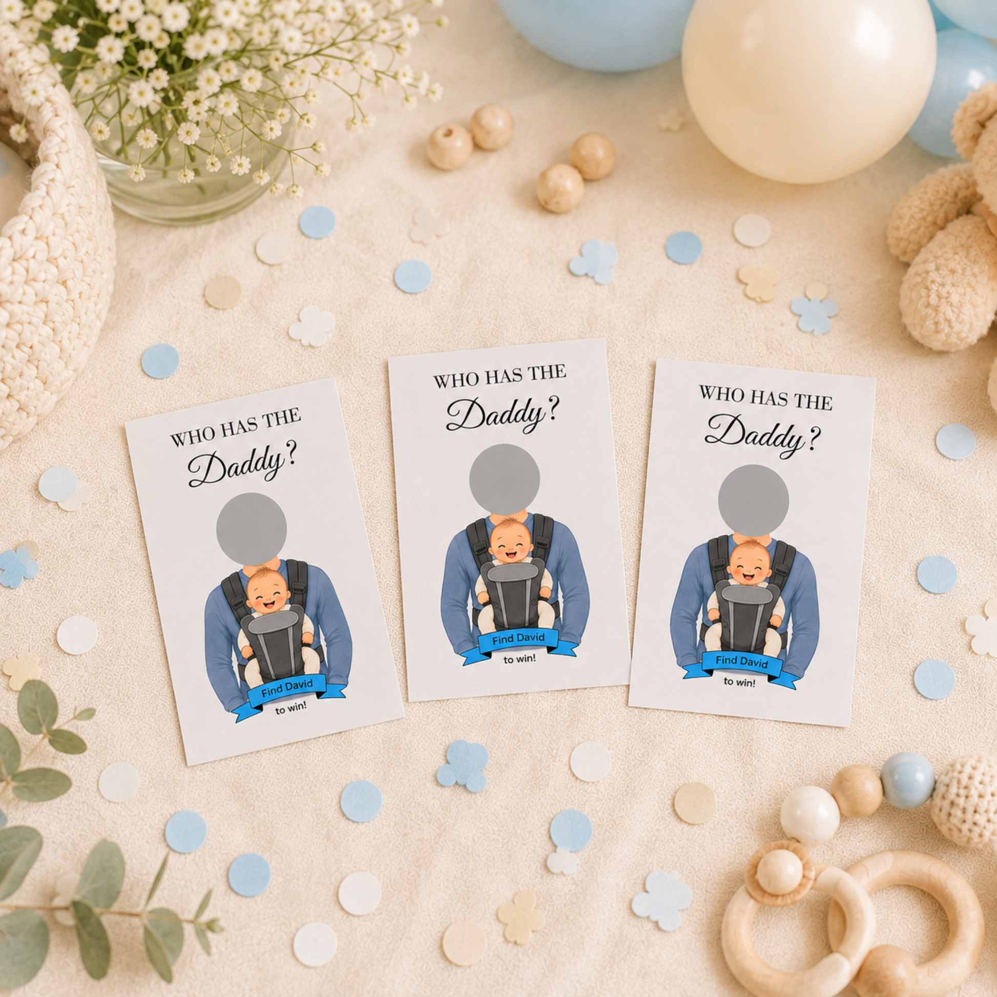 Who has the Daddy Scratch off game Baby Shower Games Baby Shower Scratch Off Who Has the Daddy? Who has the Dad Scratch Card PRINTED