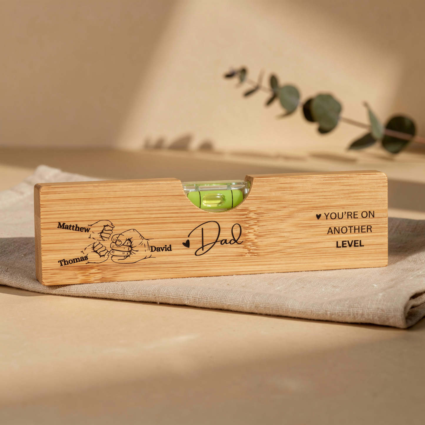 Personalised Spirit level bottle opener Level tool for Dad Tool box gift for dad Custom Level bottle opener for Dad